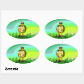 Sticker Ovale Tortue soif (Feuille)