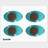 Sticker Ovale Touch of the Sea : A Cyan Bowl of Coffee (Feuille)