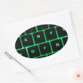 Sticker Ovale Touches de clavier de l'ordinateur QWERTY (Enveloppe)