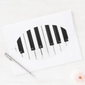 Sticker Ovale Touches de clavier de piano (Enveloppe)