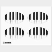 Sticker Ovale Touches de clavier de piano (Feuille)