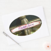 Sticker Ovale Toujours Aimer Inspirational Rabbit Art Design d'i (Enveloppe)