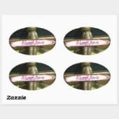 Sticker Ovale Toujours Aimer Inspirational Rabbit Art Design d'i (Feuille)