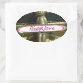 Sticker Ovale Toujours Aimer Inspirational Rabbit Art Design d'i (Sac)