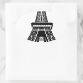 Sticker Ovale Tour Eiffel noir blanc Paris France Art (Sac)