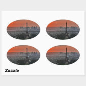 Sticker Ovale Tour Eiffel Paris Europe Travel (Feuille)