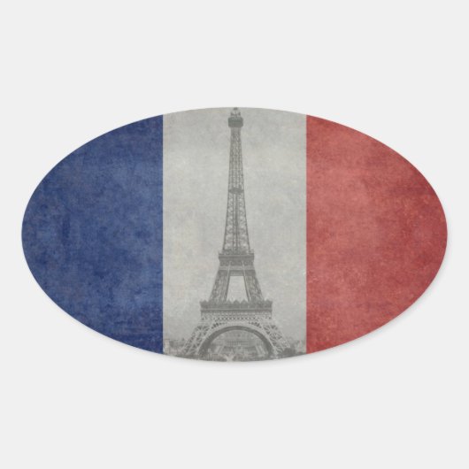 Sticker Ovale Tour Eiffel, Paris France (Devant)
