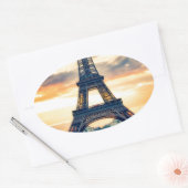 Sticker Ovale Tour Eiffel Paris Soirée européenne (Enveloppe)