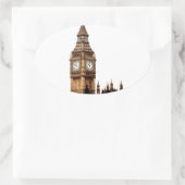 Sticker Ovale Tour Sepia Big Ben (Sac)