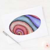 Sticker Ovale Tourbillon d'aquarelle (Enveloppe)