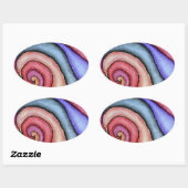 Sticker Ovale Tourbillon d'aquarelle (Feuille)
