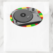 Sticker Ovale Tourne-disque Rasta (Sac)