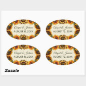 Sticker Ovale Tournesol Mariage Forêt Vert Russe (Feuille)