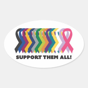 Sticker Ovale Toute la sensibilisation au cancer