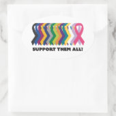 Sticker Ovale Toute la sensibilisation au cancer (Sac)