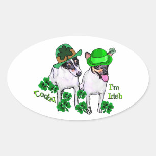 Sticker Ovale Toy Fox Terrier St Pattys
