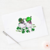Sticker Ovale Toy Fox Terrier St Pattys (Enveloppe)
