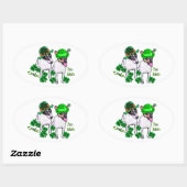 Sticker Ovale Toy Fox Terrier St Pattys (Feuille)