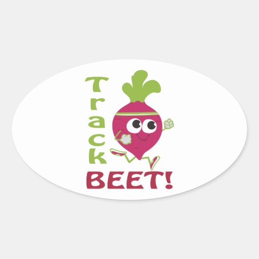 Sticker Ovale Track beet (Devant)