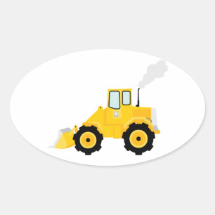 Sticker Ovale Tracteur de chargement