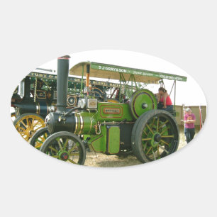 Sticker Ovale tracteur vintage