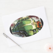 Sticker Ovale Train vintage (Enveloppe)