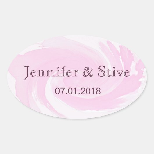 Sticker Ovale Traits de pinceau d'aquarelle abstraits Spirale ro (Devant)