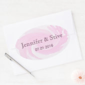 Sticker Ovale Traits de pinceau d'aquarelle abstraits Spirale ro (Enveloppe)