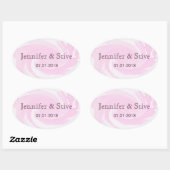 Sticker Ovale Traits de pinceau d'aquarelle abstraits Spirale ro (Feuille)