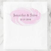 Sticker Ovale Traits de pinceau d'aquarelle abstraits Spirale ro (Sac)