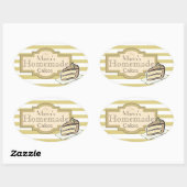 Sticker Ovale Tranche de gâteau (Feuille)