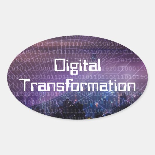 Sticker Ovale Transformation numérique pour les entreprises (Devant)