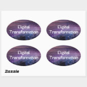 Sticker Ovale Transformation numérique pour les entreprises (Feuille)