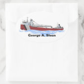 Sticker Ovale Transport de marchandises des Grands Lacs George A (Sac)