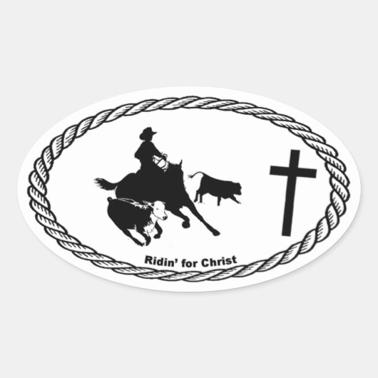 Sticker Ovale Traversée du cheval à l'Euro (Devant)