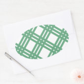 Sticker Ovale treillis vert et blanc (Enveloppe)