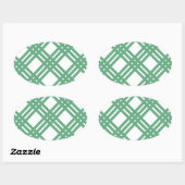 Sticker Ovale treillis vert et blanc (Feuille)
