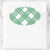 Sticker Ovale treillis vert et blanc (Sac)