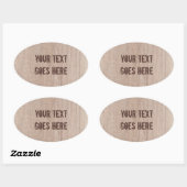 Sticker Ovale Trendy Distressed Texte Brown Bois Look (Feuille)
