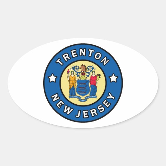 Sticker Ovale Trenton New Jersey (Devant)