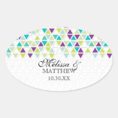 Sticker Ovale Triangle Motif triangulaire triangulaire (Devant)