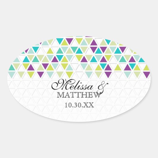 Sticker Ovale Triangle Motif triangulaire triangulaire (Devant)