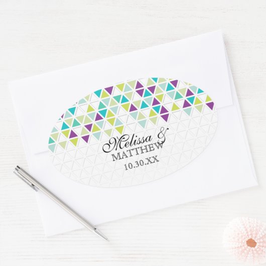 Sticker Ovale Triangle Motif triangulaire triangulaire (Enveloppe)
