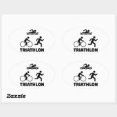 Sticker Ovale Triathlon (Feuille)