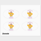 Sticker Ovale Triathlon Chick (Feuille)