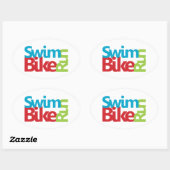 Sticker Ovale Triathlon cool et design unique (Feuille)