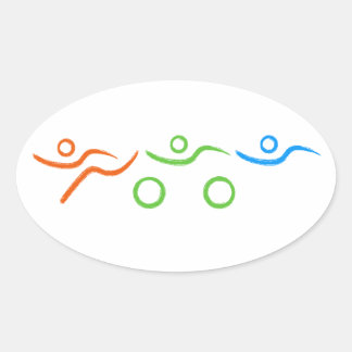 Sticker Ovale Triathlon cool et design unique
