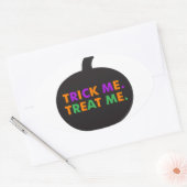 Sticker Ovale Trick Me Traite, Couleurs Multiples (Enveloppe)