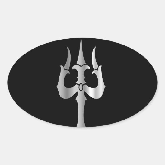 Sticker Ovale Trident de lord Shiva- hindouisme (Devant)