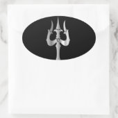 Sticker Ovale Trident de lord Shiva- hindouisme (Sac)